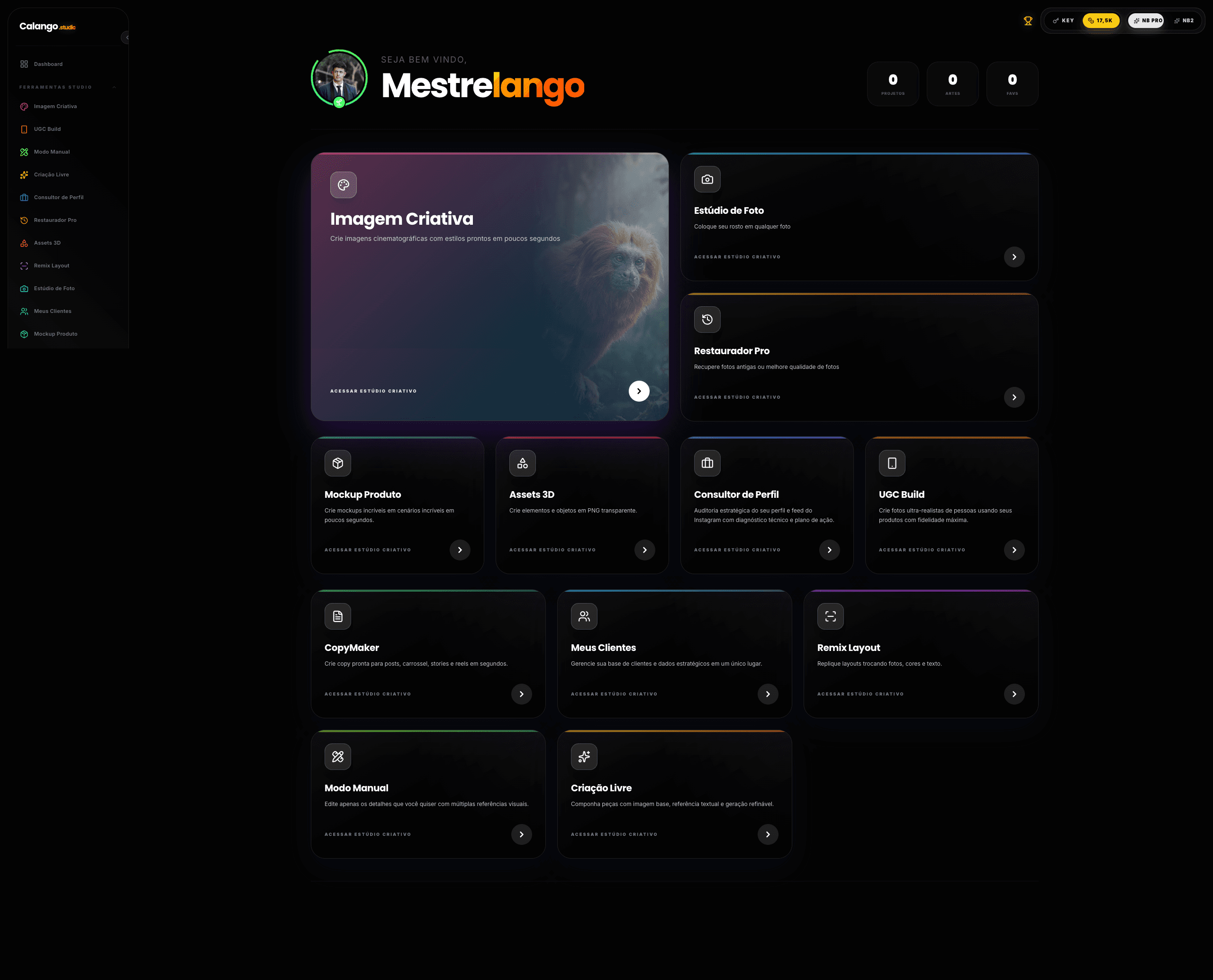 Resultado da função Remix Layout no Calango Studio