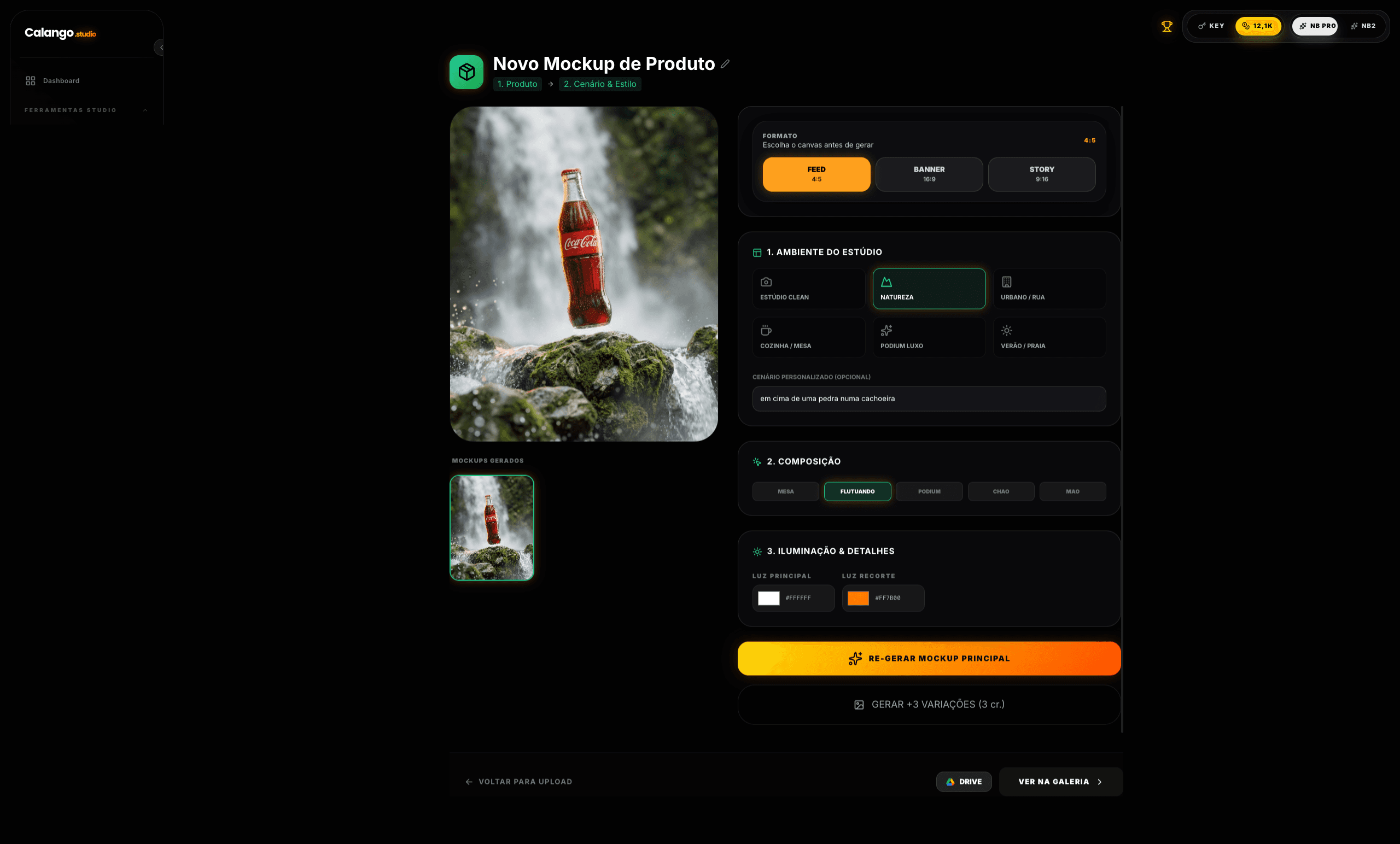 Resultado da função Mockup Produto no Calango Studio