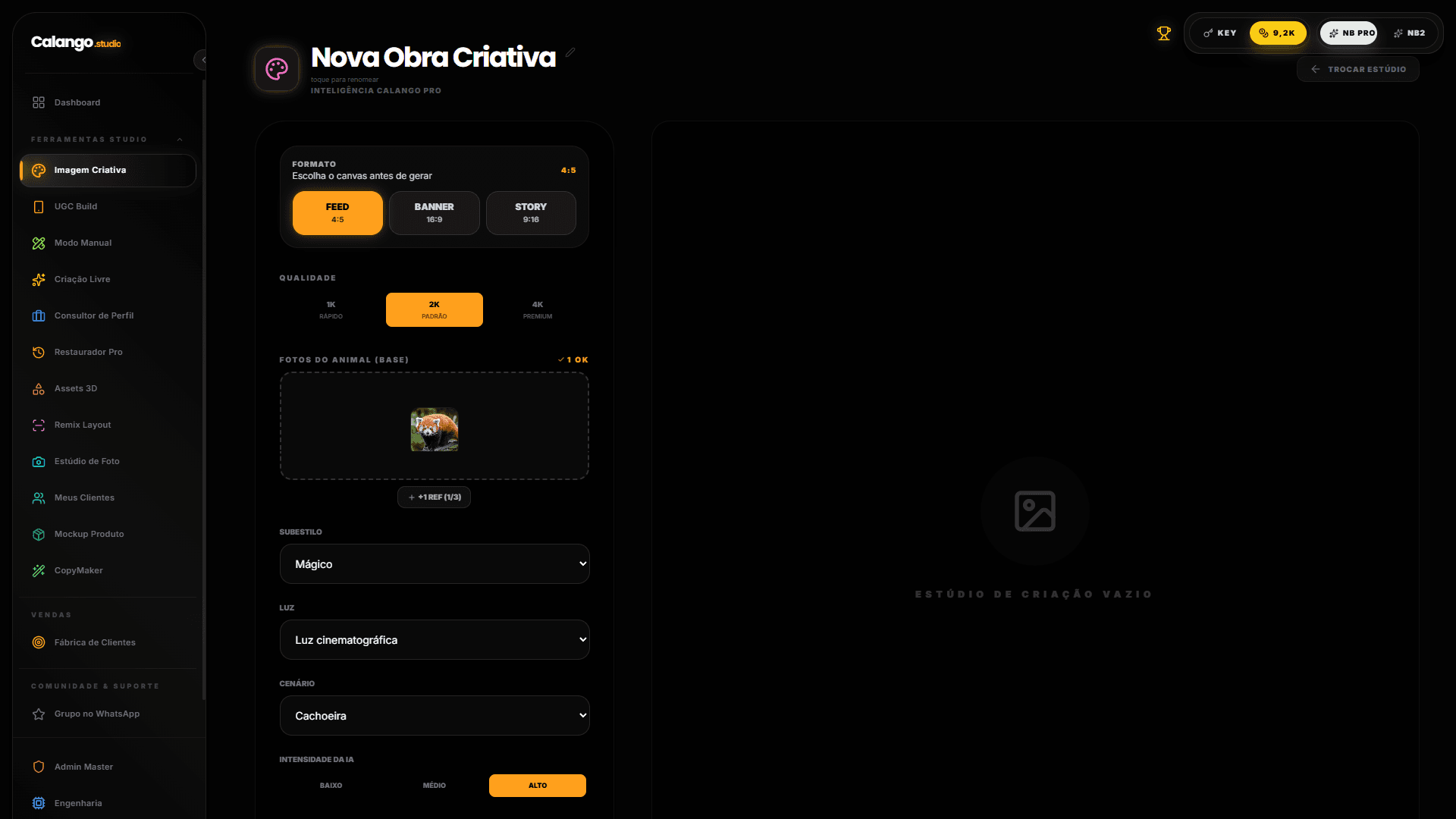 Upload de imagens de referência